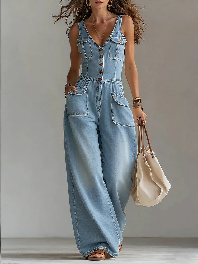 Sophie | Salopette in Denim Ampia e Rilassata