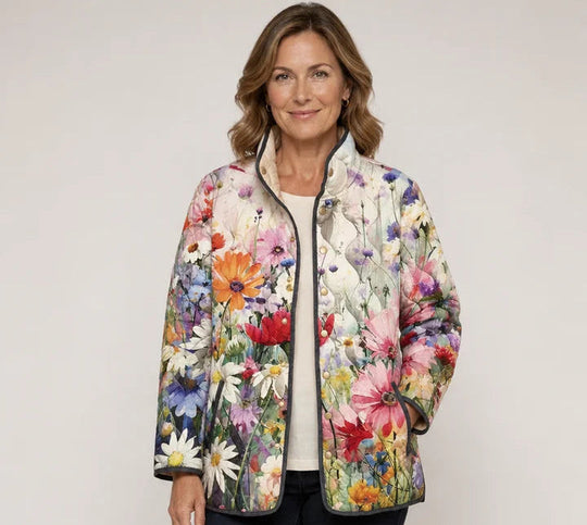 Elena | Giacca Trapuntata Chiara con Fiori di Campo - immagine 1