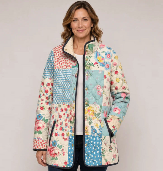 Eleonora | Giacca Trapuntata Multicolore Effetto Patchwork - immagine 1