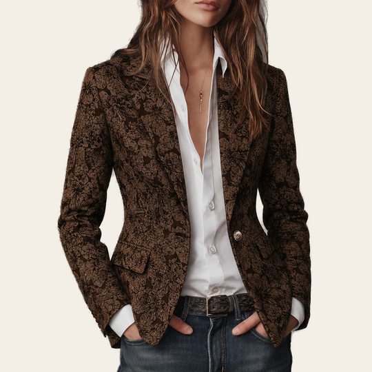 Estelle | Blazer Aderente in Jacquard Paisley - immagine principale