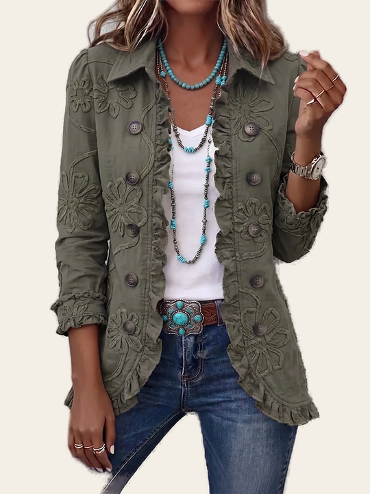 Faustine | Giacca Utility con Ricamo Floreale - immagine principale