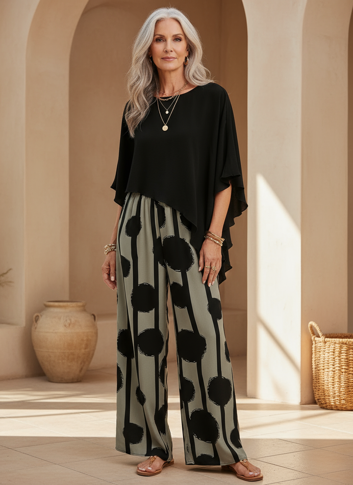 Valeriana | Coordinato Top Asimmetrico e Pantalone Boho