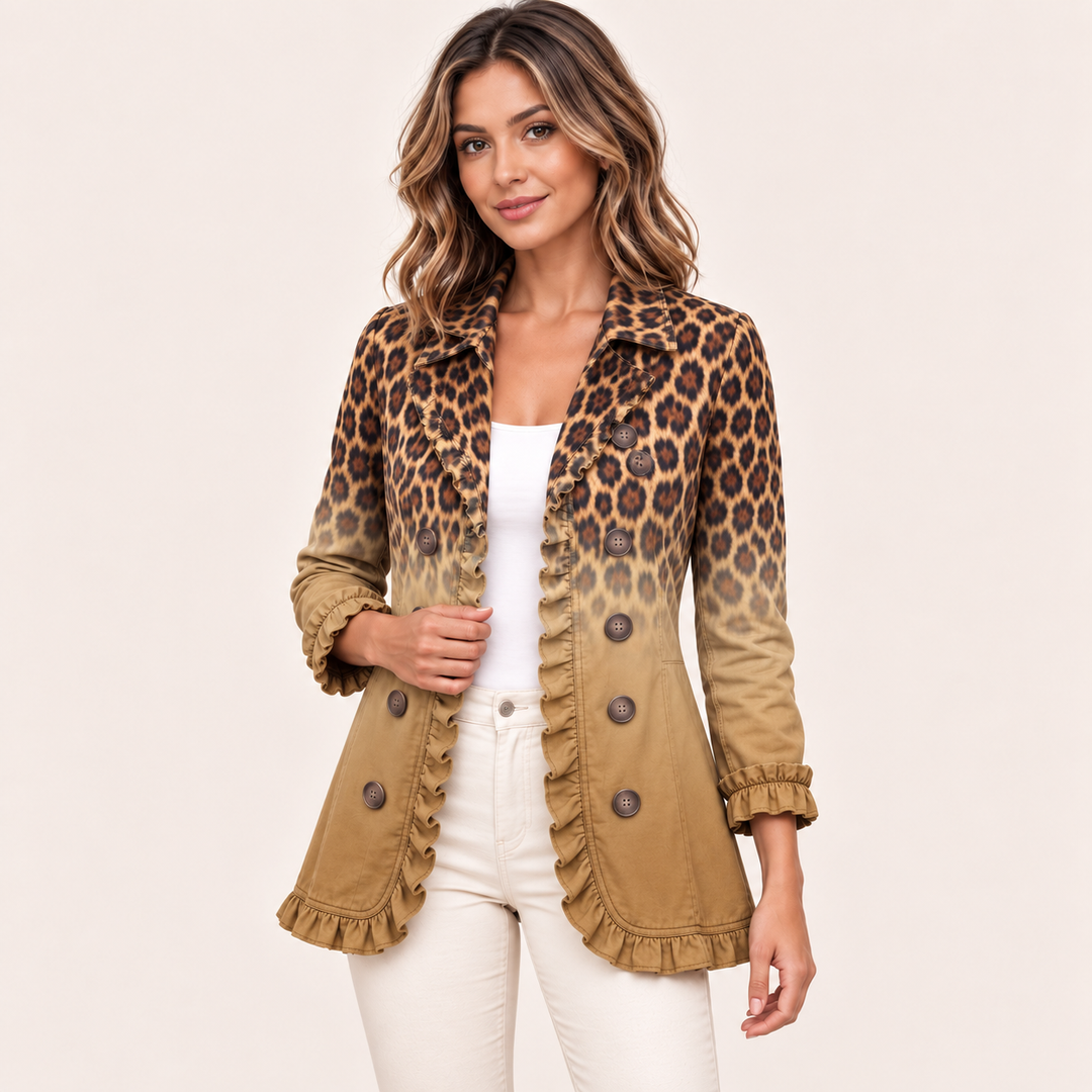 Giuseppina | Blazer Leopardo Sfumato con Volant - vista prodotto 4