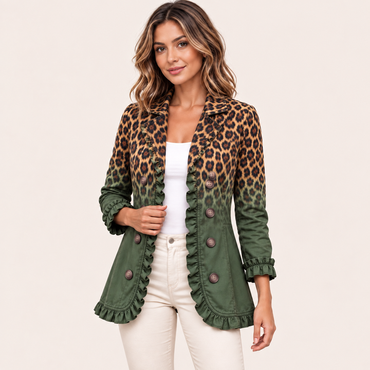 Giuseppina | Blazer Leopardo Sfumato con Volant - vista prodotto 5