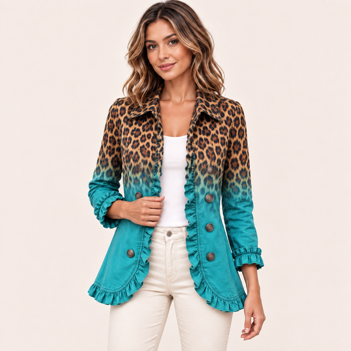 Giuseppina | Blazer Leopardo Sfumato con Volant - vista prodotto 7