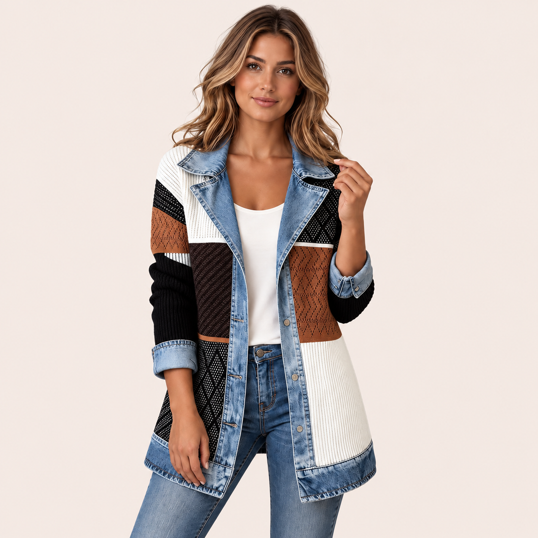 Lea | Giacca in Denim e Maglia a Coste - vista prodotto 4