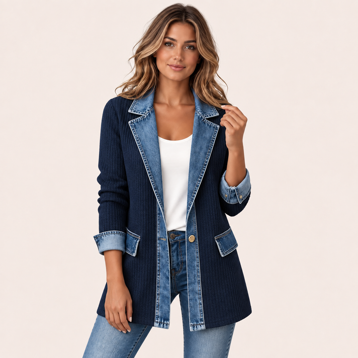 Lea | Giacca in Denim e Maglia a Coste - vista prodotto 5