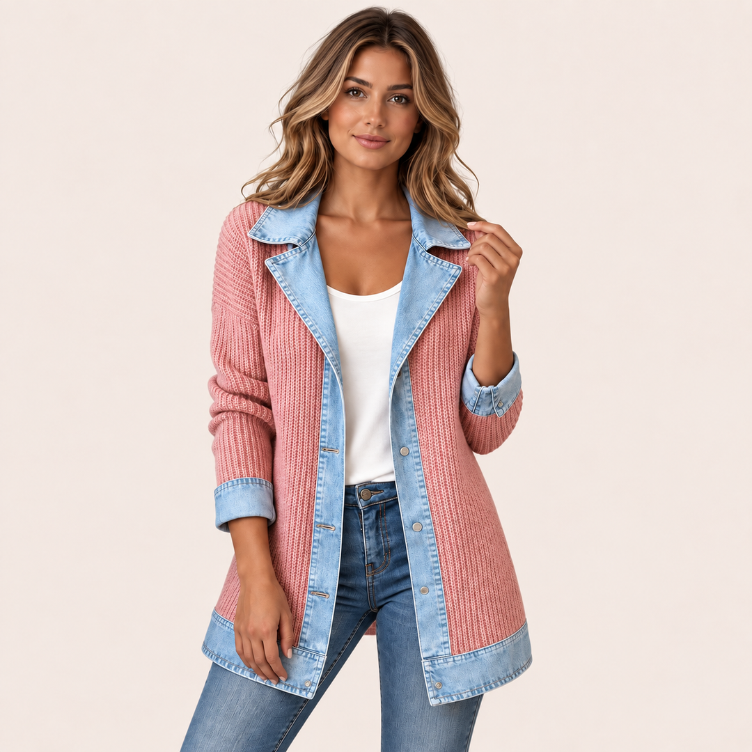 Lea | Giacca in Denim e Maglia a Coste - vista prodotto 7