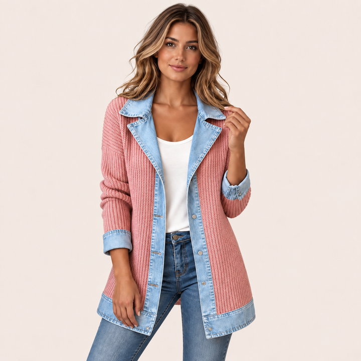 Lea | Giacca in Denim e Maglia a Coste - vista prodotto 7