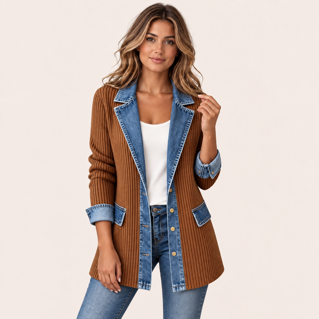Lea | Giacca in Denim e Maglia a Coste - vista prodotto 8
