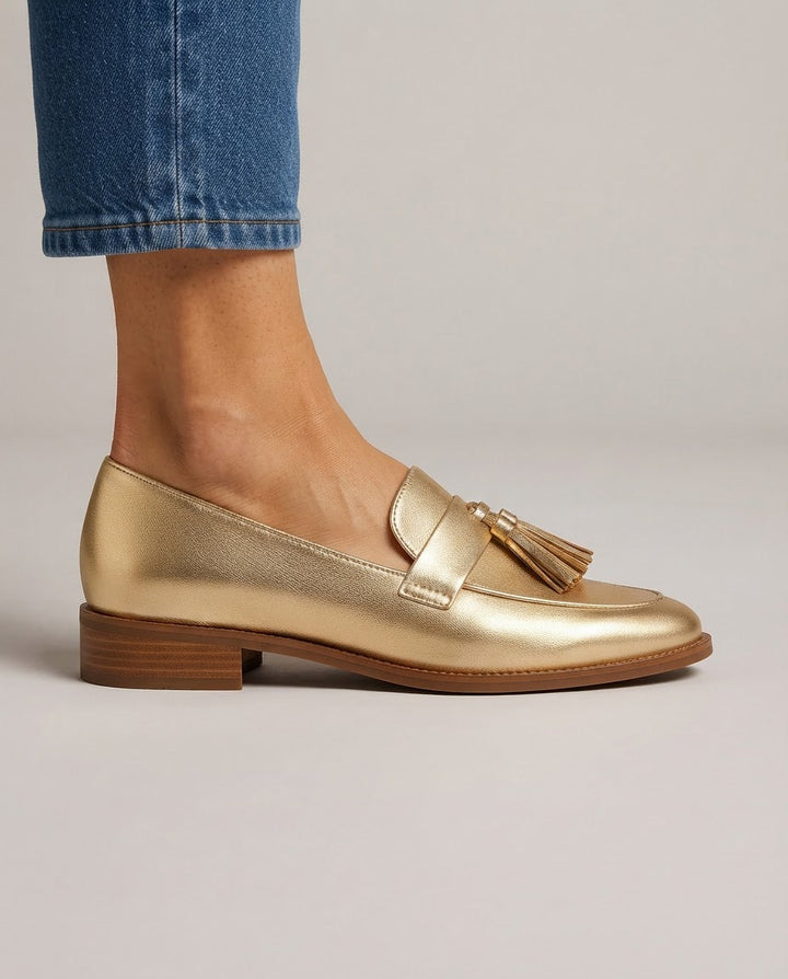 Mocassino Dorotea — Oro con Nappine - immagine 3