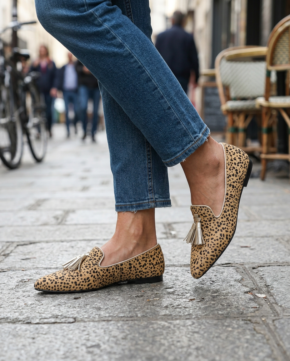 Mocassino Ginevra — Ghepardo, Nappine Oro - immagine 4