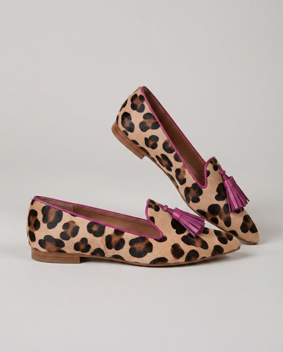 Mocassino Ginevra — Leopardo, Nappine Fucsia - immagine 4