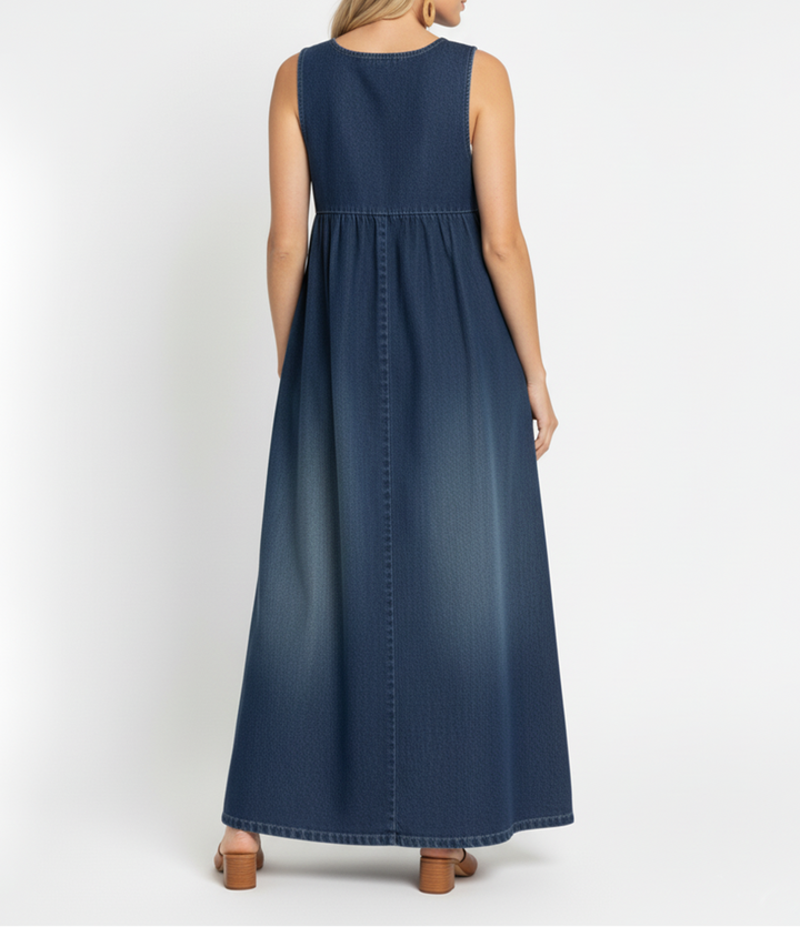 Karen | Abito Maxi Vintage in Denim Effetto Cotone