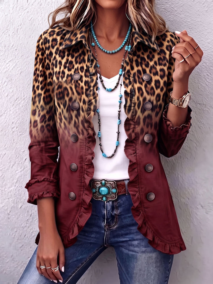 Cassandre | Blazer Leopardato con Volant - immagine 5