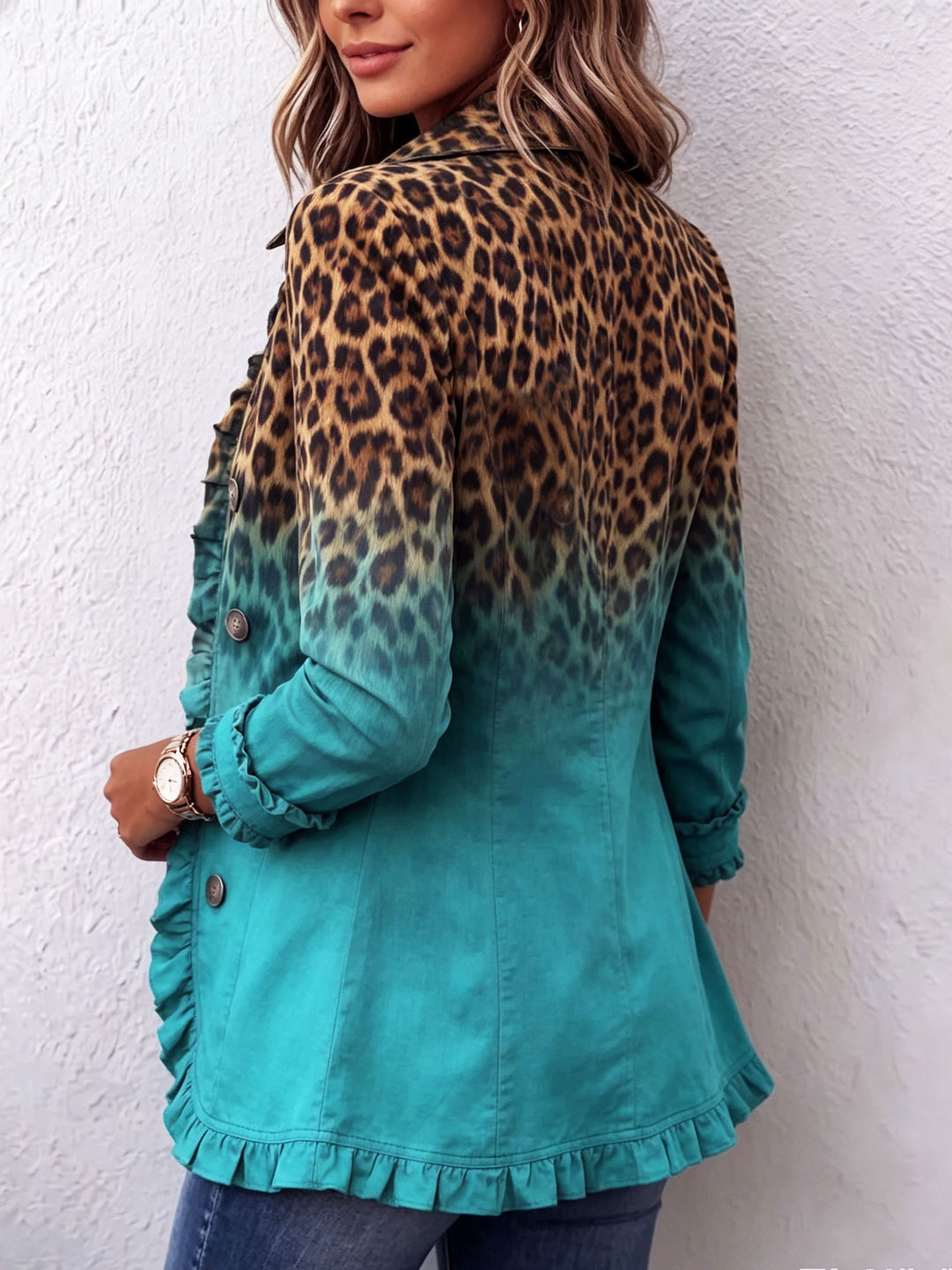 Cassandre | Blazer Leopardato con Volant - immagine 4