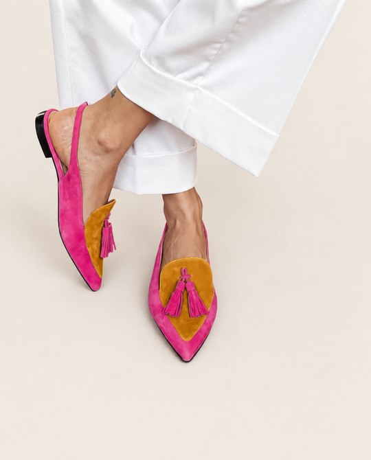Slingback Elena — Fucsia e Senape - immagine principale