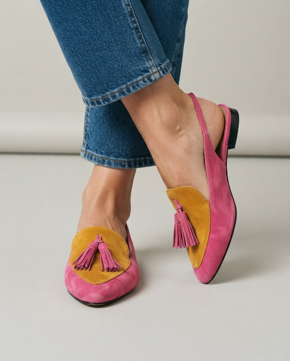 Slingback Elena — Fucsia e Senape - immagine 3