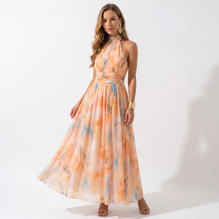 Stephanie | Abito in Raso con Scollo Halter
